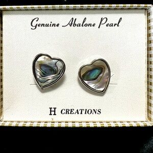 Vintage Genuine abalone pearl clip earrings